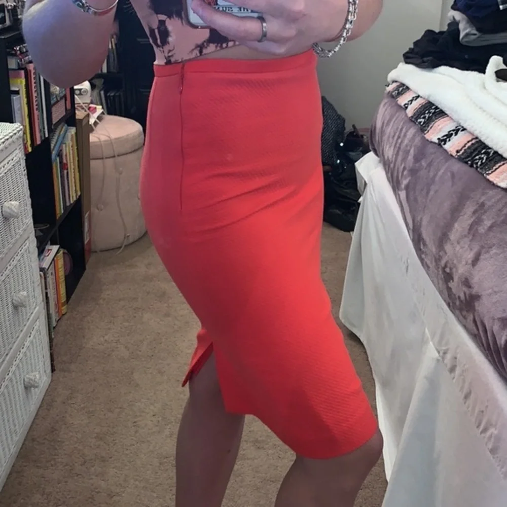 The Limited Red Orange Coral Dress Skirt Sz 0 - Picture 2 of 7